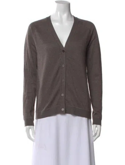 Pre-owned The Row Cashmere V-neck Sweater In Gray