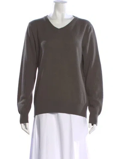 Pre-owned The Row Cashmere V-neck Sweater In Gray