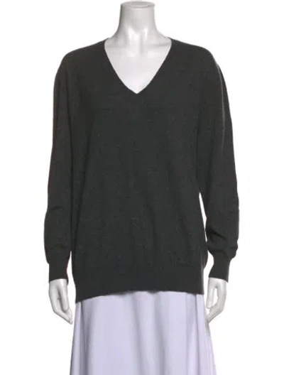 Pre-owned The Row Cashmere V-neck Sweater In Grey