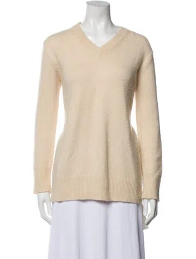 Pre-owned The Row Cashmere V-neck Sweater In Neutral