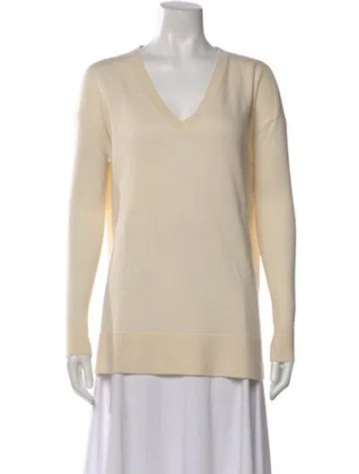 Pre-owned The Row Cashmere V-neck Sweater In Neutral