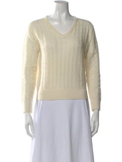 Pre-owned The Row Cashmere V-neck Sweater In Neutral