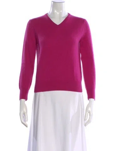 Pre-owned The Row Cashmere V-neck Sweater In Pink
