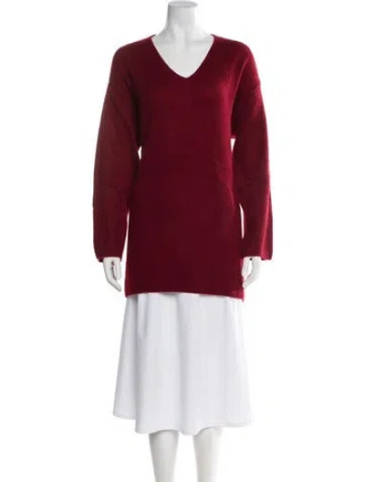Pre-owned The Row Cashmere V-neck Sweater In Red