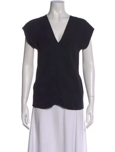 Pre-owned The Row Cashmere V-neck Top In Black