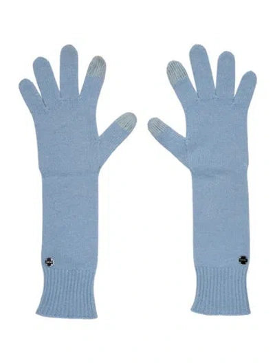 Pre-owned The Row Cashmere Winter Gloves In Blue