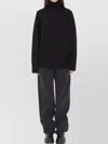 The Row Cashmere Wool Turtleneck Long Sleeve Top In Black