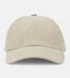 The Row Caspian Silk, Linen, And Wool Baseball Cap In Braun