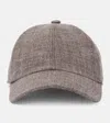 The Row Caspian Silk, Linen, And Wool Baseball Cap In Grey