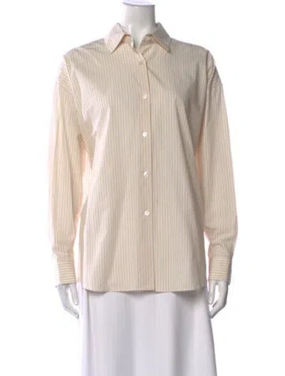 Pre-owned The Row Caster Striped Button-up Top In Red