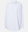 The Row Caster Striped Cotton Poplin Shirt In White