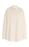 The Row Caster Striped Cotton Shirt In Stripe