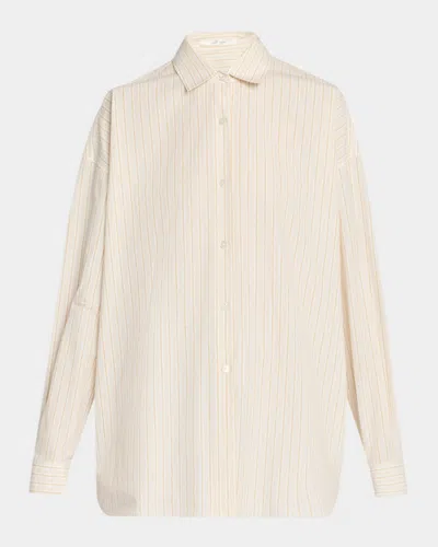 THE ROW CASTER STRIPED OVERSIZED BUTTON-DOWN SHIRT