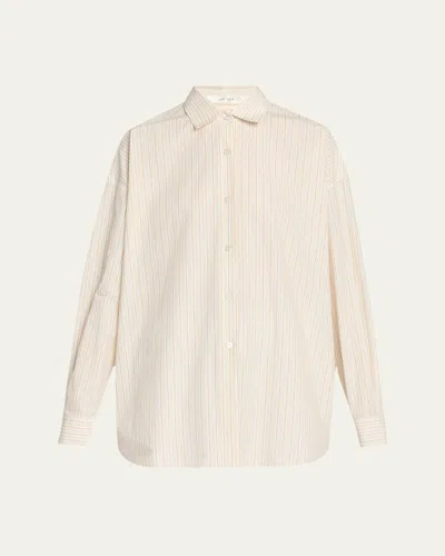 THE ROW CASTER STRIPED OVERSIZED BUTTON-DOWN SHIRT