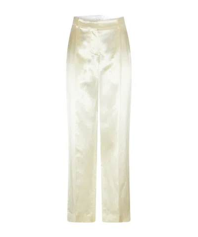 The Row Casual Pants With Waist And Loop Straps In White