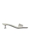 The Row Silk Combo Kitten Heeled Sandals 40 In White