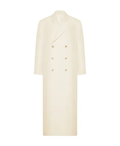 The Row Catena Double-breasted Wool Coat In Neutral