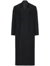 The Row Catena Oversized Double-breasted Wool And Silk-blend Cady Coat In Black