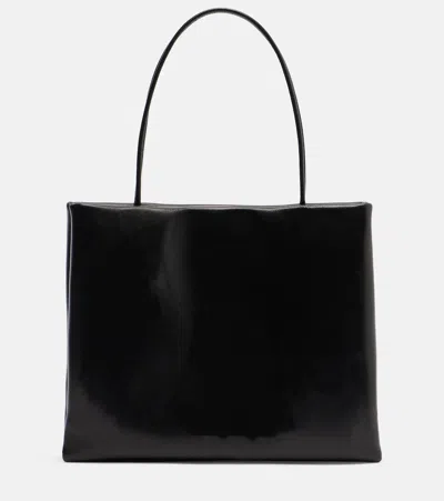 The Row Cecily Leather Tote Bag In Black