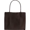 The Row Cecily Silk Shopper In Brown