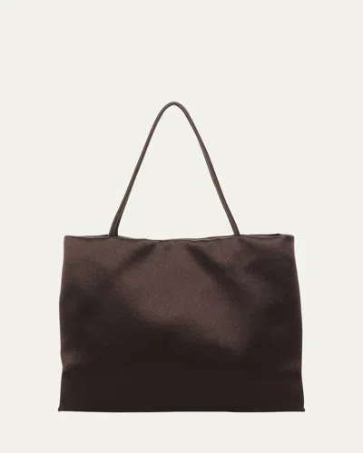 The Row Cecily Top-handle Bag In Soft Satin In Brown
