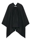 The Row Cedar Cotton And Silk Blend Poncho In Black