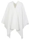 The Row Cedar Cotton And Silk Blend Poncho In White