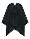 The Row Cedar Cotton And Silk Blend Poncho In Black