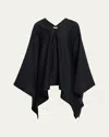 The Row Cedar Cotton And Silk Blend Poncho In Black