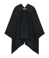The Row Cedar Cotton And Silk Blend Poncho In Black