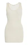 The Row Cendrea Ribbed Jersey Racerback Tank Top In Neutral