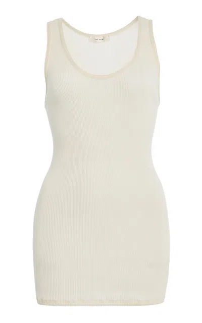 The Row Cendrea Ribbed Jersey Racerback Tank Top In Neutral