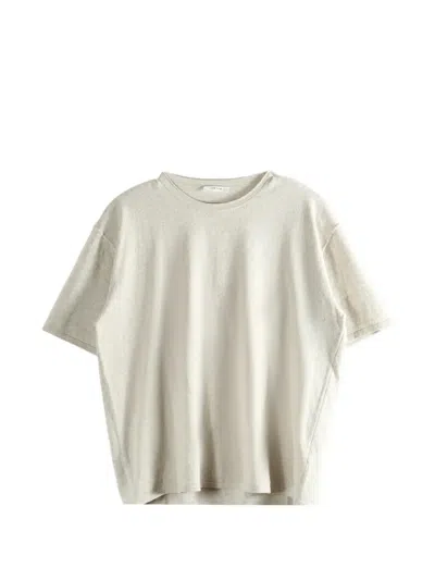 The Row Chalk Cotton T-shirt In Neutral