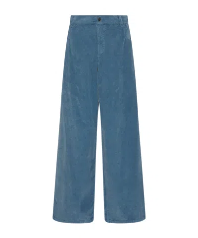 The Row Chan Cotton Corduroy Wide-leg Pants In Light Blue