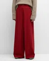 The Row Chan High-rise Wide-leg Jeans In Red