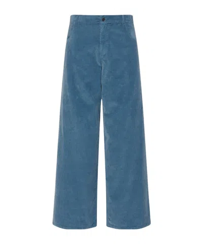 The Row Chani Corduroy Casual Pants In Blue