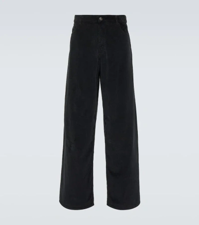 The Row Chani Cotton Corduroy Wide-leg Trousers In Black