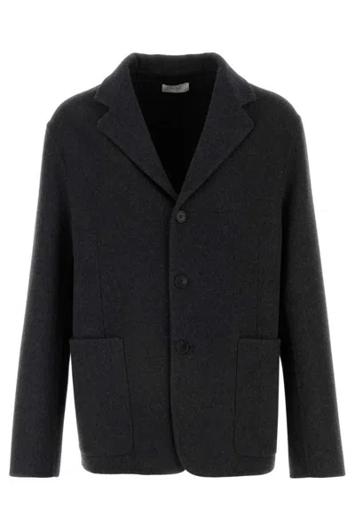 The Row Charcoal Flannel Savia Blazer In Grey
