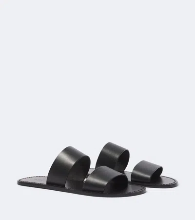 The Row Charlie Leather Sandals In Blue