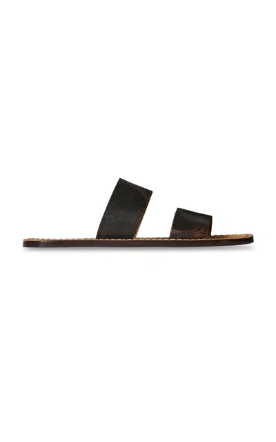 The Row Charlie Suede Sandals In Brown