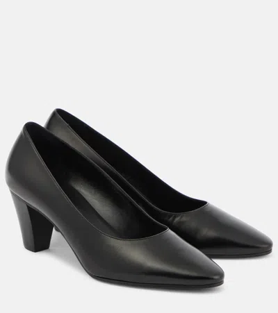 The Row Charlotte Leather Pumps In Black