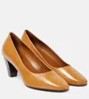 The Row Charlotte Leather Pumps In Brown