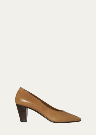 The Row Charlotte Leather Pumps In Tan