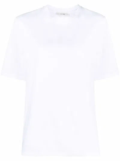 The Row Calibi Brushed Cotton Silk Jersey T-shirt In Bright White