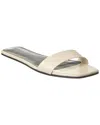 The Row Off-white Leather Beach Slides In White