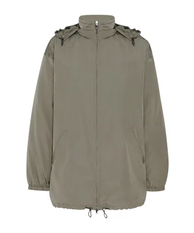 The Row Chon Wool And Silk Jacket In Gray