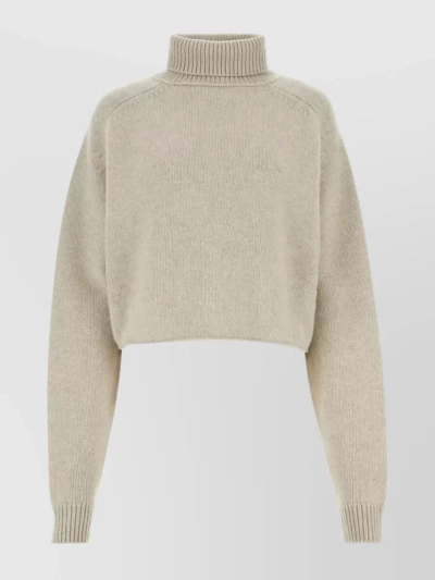 The Row Chunky Cashmere Turtleneck Sweater In Cream