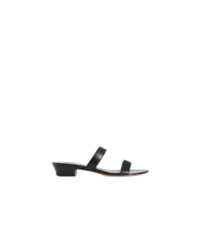 The Row Open Toe Low Heel Sandals In Black