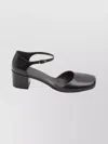 The Row Chunky Heel Square Toe Pumps In Black
