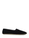 The Row Ponti Velvet Leather Sole Slippers In Black